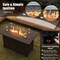 2-in-1 Propane Gas Fire Pit Table with Glass Rack and Stainless Steel Burner Ideal for Outdoor Parties